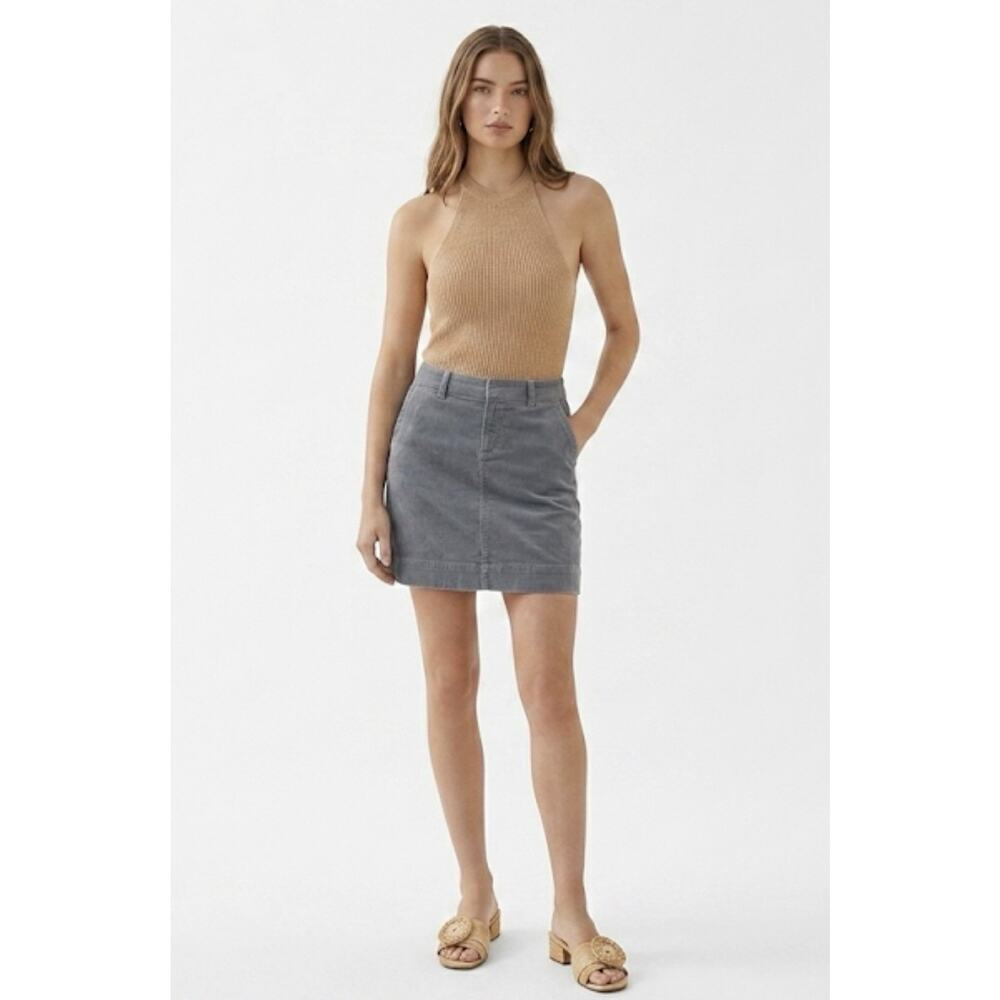 Eddie Bauer Washed Gray Corduroy Pencil Skirt Preppy Casual Y2K Boho 10P